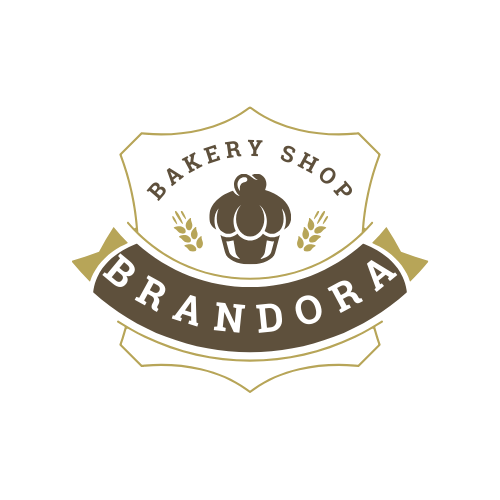 brown retro bakery shop logo